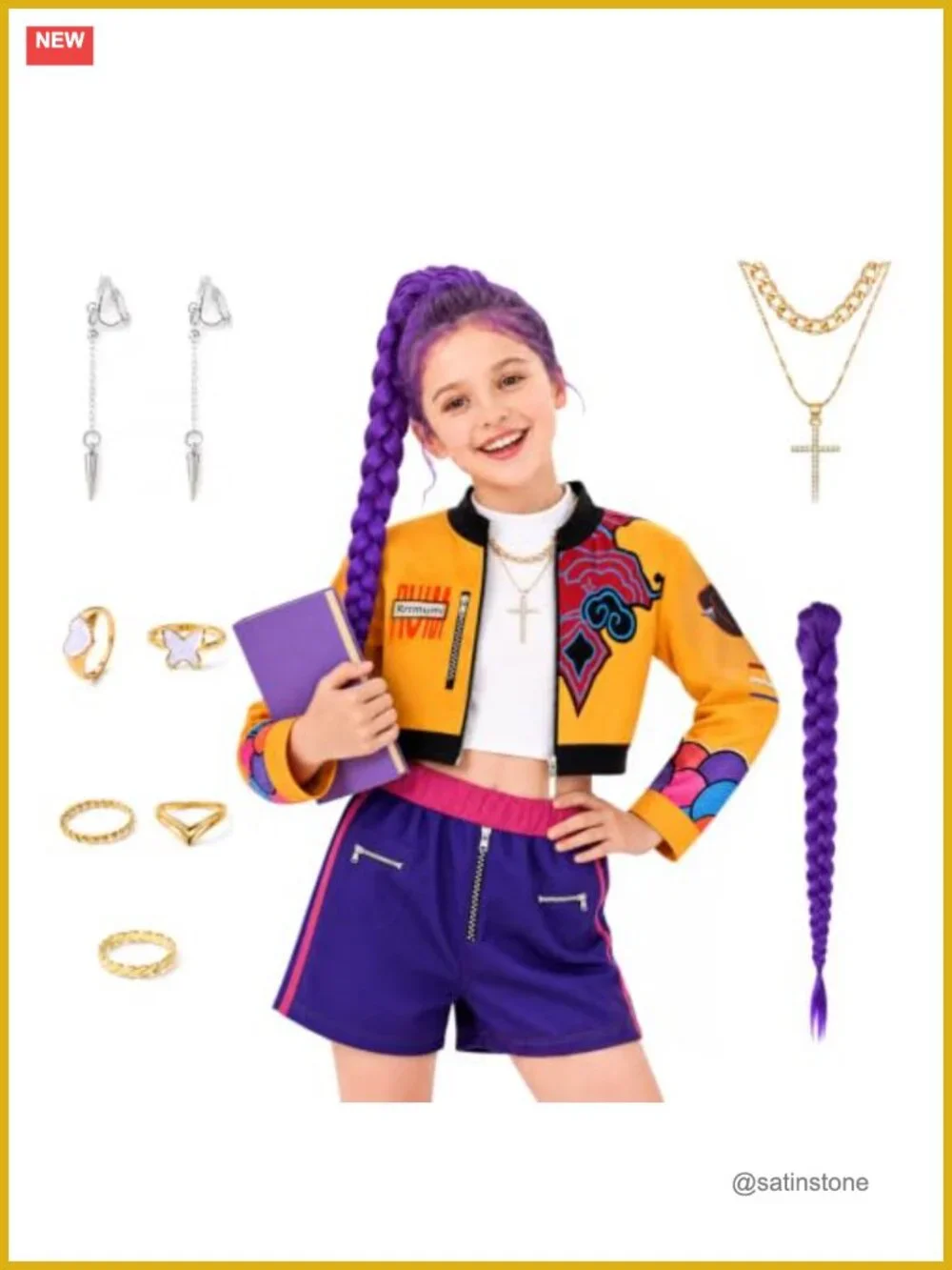 Kids Girls Cosplay Stage Outfit Jacket Shorts Set Halloween Costume
